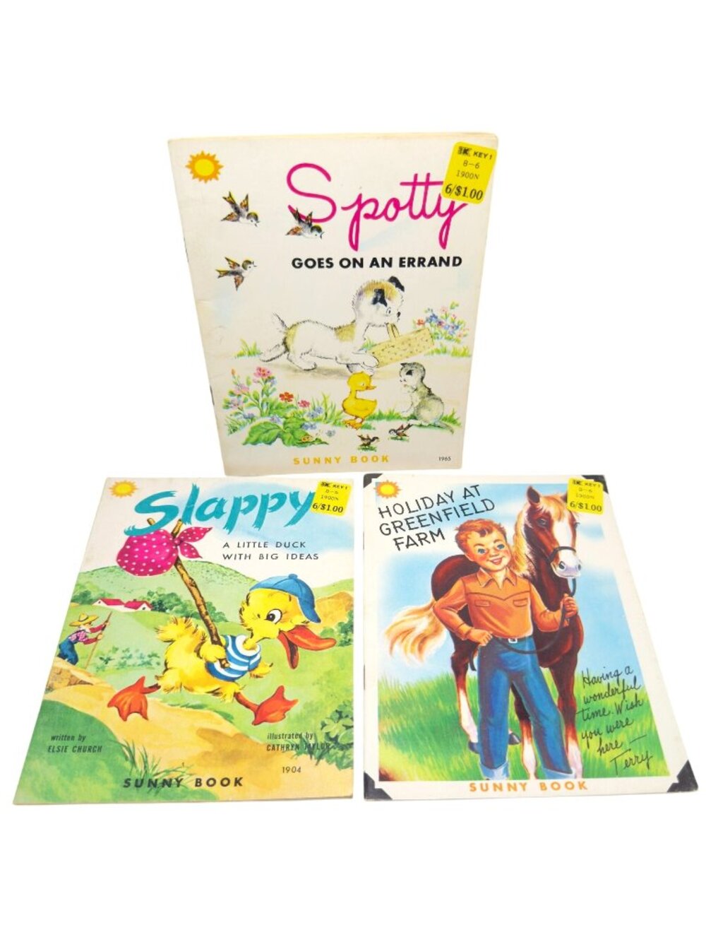Vtg Sunny Book Lot Spotty Goes On An Errand Slappy Holiday At Greenfield Farm